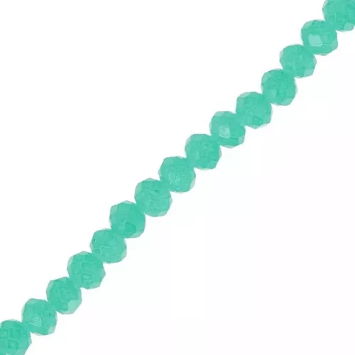 Perles rondelles facettées - rondes aplaties 4x3.5 mm - Green Turquoise x40cm