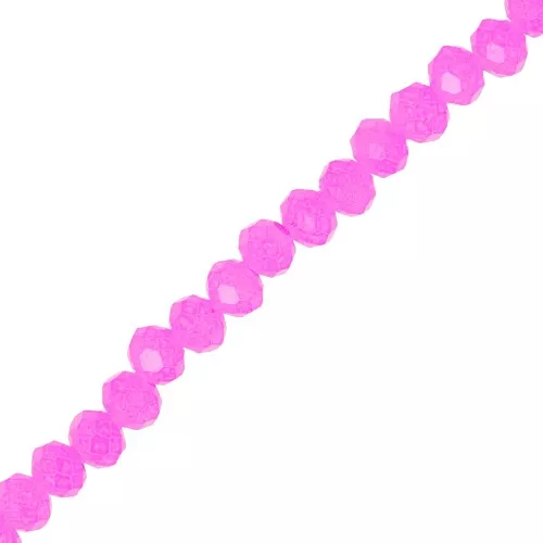 Perles rondelles facettées - rondes aplaties 4x3 mm - Magenta x40cm