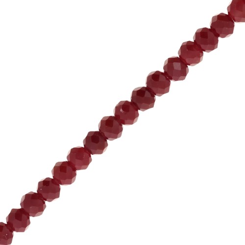 Perles rondelles facettées - rondes aplaties 4x3.5 mm - Bordeaux x40cm