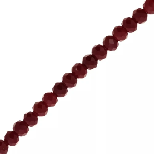 Perles rondelles facettées - rondes aplaties 4x3.5 mm - Bordeaux x40cm