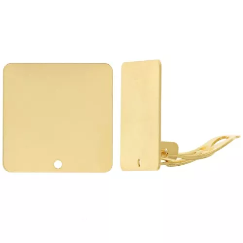 Clips d'oreilles carrés 20 mm avec un trou - Doré à l'or fin x2