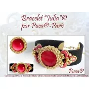 Cabochon rond en verre par Puca® 25 mm - Ice Slushy Strawberry x1