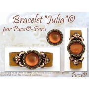 Cabochon rond en verre par Puca® 25 mm - Ice Slushy Orange x1