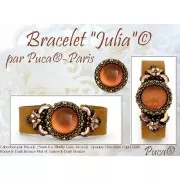 Cabochon rond en verre par Puca® 25 mm - Ice Slushy Orange x1