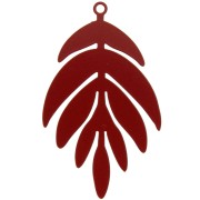 Pendentif teinté feuille 40x24 mm - Rouge x1|raw }}