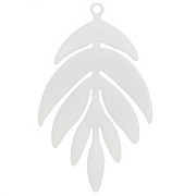 Pendentif teinté feuille 40x24 mm - Blanc x1|raw }}