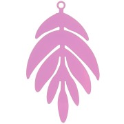 Pendentif teinté feuille 40x24 mm - Rose x1|raw }}