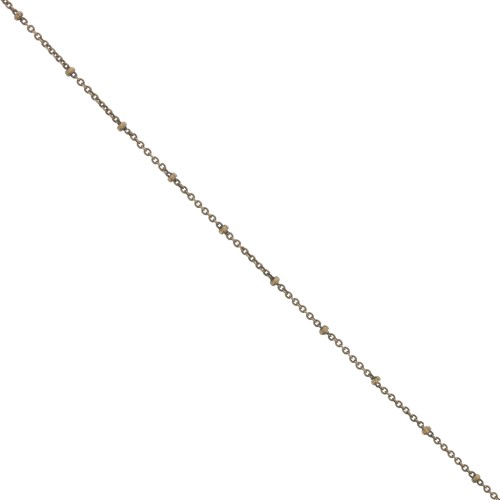 Chaîne maille Forçat alternée 1.9 mm avec perles aplaties - Bronze x50cm