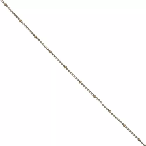 Chaîne maille Forçat alternée 1.9 mm avec perles aplaties - Bronze x50cm