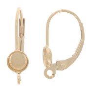 Dormeuses avec anneau ouvert 17 mm - pour cabochon 4 mm - Gold filled (or laminé)  x2