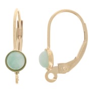 Dormeuses avec anneau ouvert 17 mm - pour cabochon 4 mm - Gold filled (or laminé)  x2