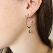 Créoles fines ouvertes à décorer 30 mm avec anneau ouvert - Gold filled (or laminé) x2