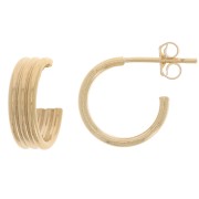 Créoles larges ouvertes 3 fils 12 mm - Gold filled (or laminé)  x2|raw }}