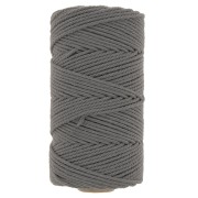 Bobine de cordon en coton pour macramé 2 mm - Gris foncé x100m