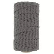 Bobine de cordon en coton pour macramé 2 mm - Gris foncé x100m