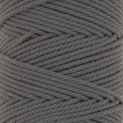 Bobine de cordon en coton pour macramé 2 mm - Gris foncé x100m