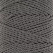 Bobine de cordon en coton pour macramé 2 mm - Gris foncé x100m
