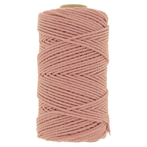 Bobine de cordon en coton pour macramé 2 mm - Blush x100m