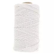 Bobine de cordon en coton pour macramé 2 mm - Blanc x100m