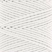 Bobine de cordon en coton pour macramé 2 mm - Blanc x100m