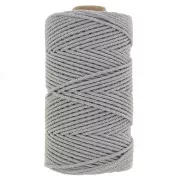 Bobine de cordon en coton pour macramé 2 mm - Gris clair x100m