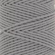 Bobine de cordon en coton pour macramé 2 mm - Gris clair x100m