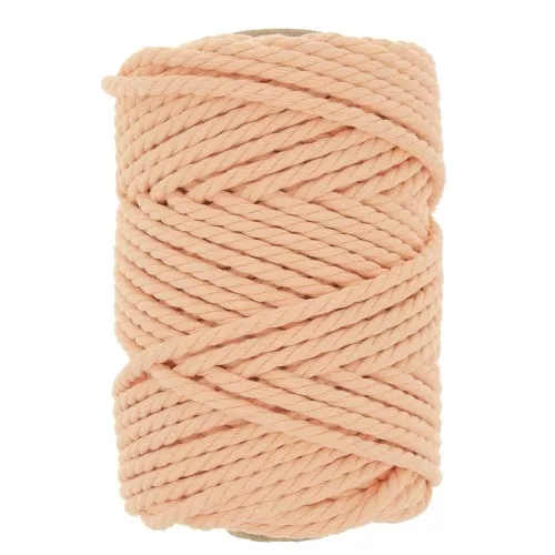 Bobine de cordon en coton pour macramé 5 mm - Abricot x50m