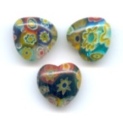 Coeurs Millefiori 10 mm Multicolore x5|raw }}