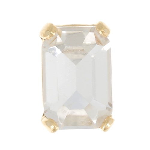 Cristal serti Aurora A4610 Step Cut Octagon 6x4 mm - Doré - Crystal x1