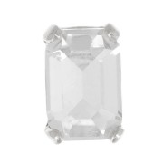 Cristal serti Aurora A4610 Step Cut Octagon 6x4 mm - Rhodié - Crystal x1|raw }}