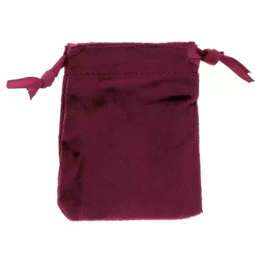 Pochon en velours fin pour bijoux 80x100 mm - Bordeaux x1