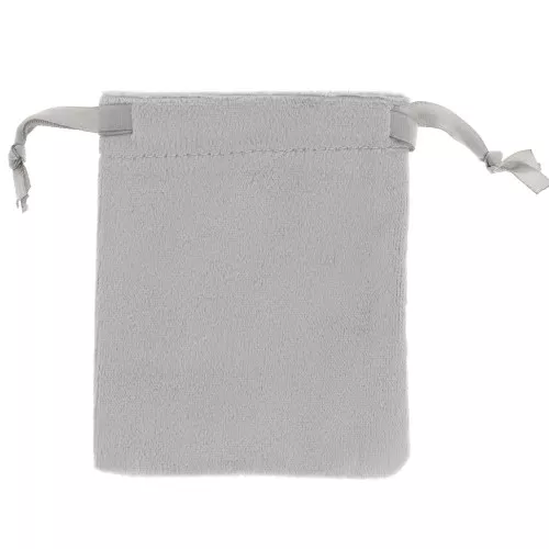Pochon en velours fin pour bijoux 80x100 mm - Gris x1