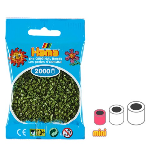 Perles à repasser Hama MINI 2.5 mm - Vert olive (n°84) x2000