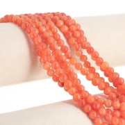Perles rondes 6.5 mm - imitation gemme Jade  - Orange x39cm