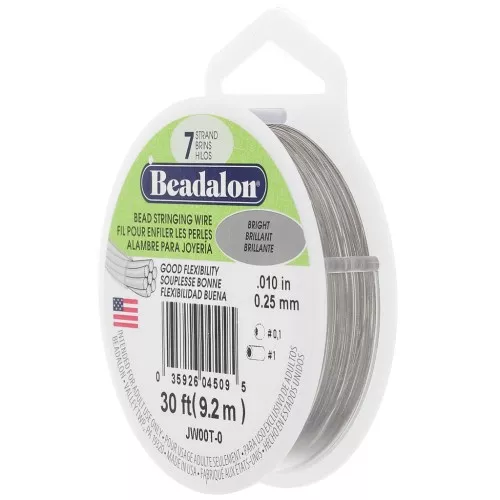 Fil Cablé 7 brins 0.25 mm - Beadalon - Acier x9,2 m