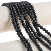 Perles rondes 6.5 mm imitation gemme Jade  - Noir x39cm