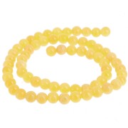 Perles rondes 6.5 mm imitation gemme Jade  - Jaune x39cm