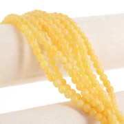 Perles rondes 6.5 mm imitation gemme Jade  - Jaune x39cm