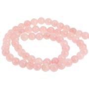 Perles rondes 6.5 mm - imitation gemme Jade - Vieux rose x39cm