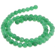 Perles rondes 6.5 mm - imitation gemme Jade  - Vert x39cm