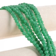 Perles rondes 6.5 mm - imitation gemme Jade  - Vert x39cm
