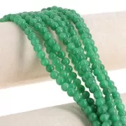 Perles rondes 6.5 mm - imitation gemme Jade - Vert x39cm