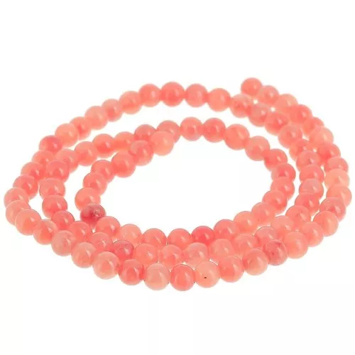 Perles rondes 4.5 mm - imitation gemme Jade - Orange x39cm