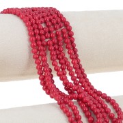 Perles rondes 4.5 mm - imitation gemme Jade - Rouge x39cm