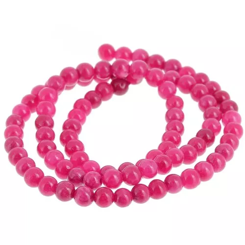 Perles rondes 4.5 mm - imitation gemme Jade - Prune x39cm