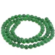 Perles rondes 4.5 mm - imitation gemme Jade - Vert foncé x39cm