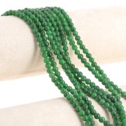 Perles rondes 4.5 mm - imitation gemme Jade - Vert foncé x39cm