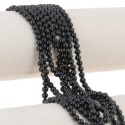 Perles rondes 4.5 mm - imitation gemme Jade - Noir x39cm
