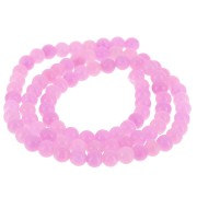 Perles rondes 4.5 mm - imitation gemme Jade - Rose x39cm