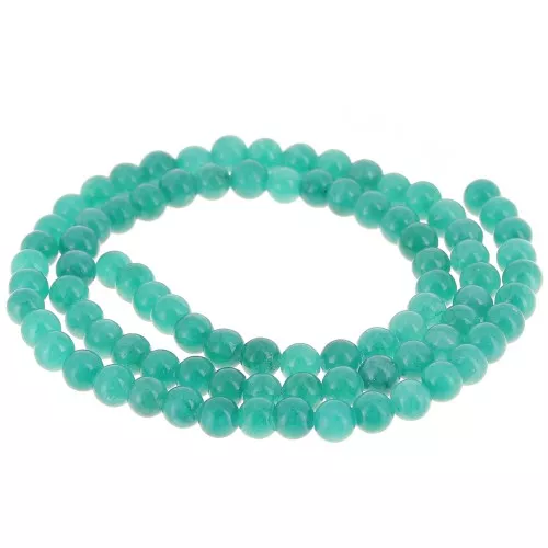 Perles rondes 4.5 mm - imitation gemme Jade - Vert turquoise x39cm